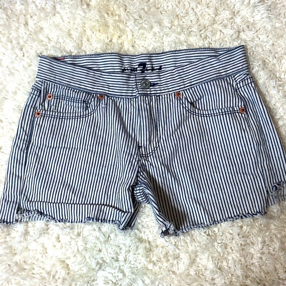 7 for all Mankind striped denim shorts - Picture 1 of 5